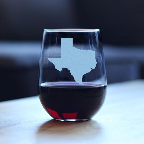 Texas State Outline Stemless Wine Glass - State Themed Drinking Decor and Gifts for Texan Women & Men - Large 17 Oz Glasses in Saudi Arabia