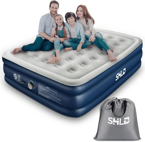 Queen Air Mattress with Built-in Pump,18''Raised Blow Up Mattress 2Mins Self inflation,48Hr Leak-Proof Test,Upgraded Thicker Inflatable Mattress Air Bed with storage Bag for Guests,Camping,660 lbs Max in Saudi Arabia