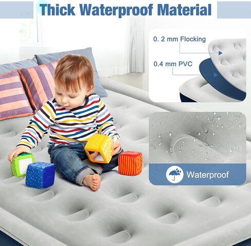Queen Air Mattress with Built-in Pump,18''Raised Blow Up Mattress 2Mins Self inflation,48Hr Leak-Proof Test,Upgraded Thicker Inflatable Mattress Air Bed with storage Bag for Guests,Camping,660 lbs Max in Saudi Arabia