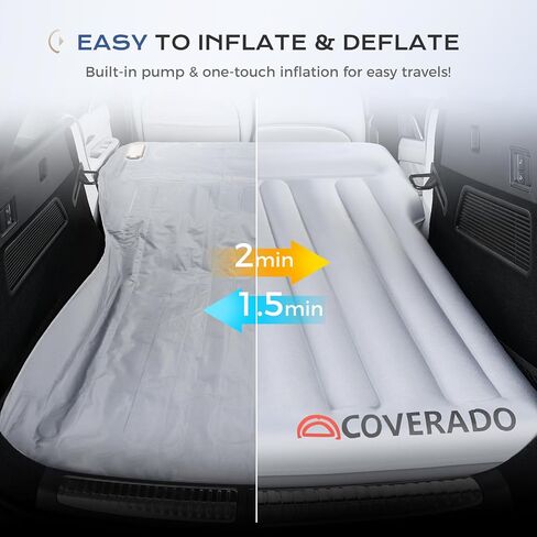 مرتبة هواء Coverado SUV مع مضخة ووسائد مدمجة اللاسلكي ، سرير هواء سيارة نسيج سميكة 300D في أكسفورد للتخييم ، إعداد سريع سهل ، مرتبة هواء عالمي لسيارات الدفع الرباعي ، الميني فانز in Saudi Arabia