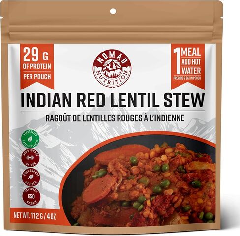 Nomad Nutrition – Indian Red Lentil Stew | High Energy, All Natural Ingredients | Plant-Based & Non-GMO| Just Add Boiling Hot Water | 112g / 4oz (Pack of 1) in Saudi Arabia