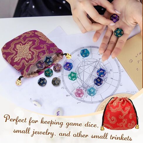 kilofly 30 pc Chinese Silk Brocade Drawstring Jewelry Bag Gift Pouch Value Set in Kuwait