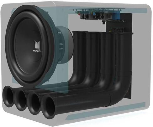 Monolith THX Certified Ultra 2000 Watt Powered Subwoofer - 16-Inch, Low Distortion, RCA and XLR Inputs, for Studio and Home Theater Systems, Matte Black in Saudi Arabia