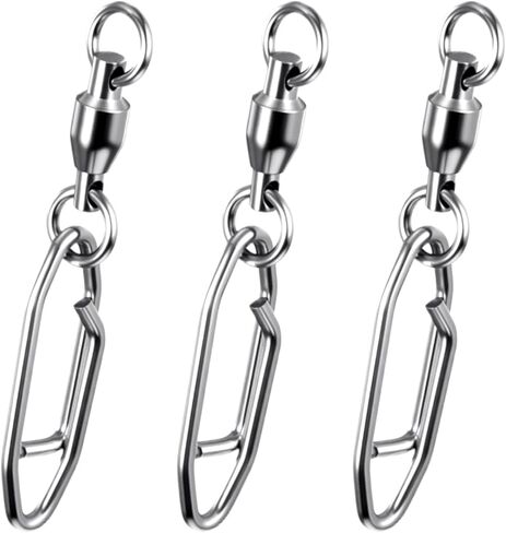 Fishing Speed Clips, 30Pcs Fishing Snap Swivels Ball Stainless Bearing Swivel Power Clips Lures Quick Snap Connector for Saltwater Freshwater in Saudi Arabia