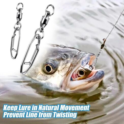 Fishing Speed Clips, 30Pcs Fishing Snap Swivels Ball Stainless Bearing Swivel Power Clips Lures Quick Snap Connector for Saltwater Freshwater in Saudi Arabia