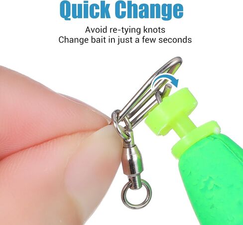 Fishing Speed Clips, 30Pcs Fishing Snap Swivels Ball Stainless Bearing Swivel Power Clips Lures Quick Snap Connector for Saltwater Freshwater in Saudi Arabia
