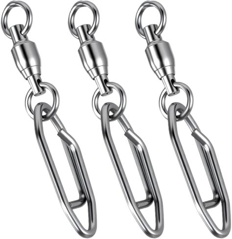 Fishing Speed Clips, 30Pcs Fishing Snap Swivels Ball Stainless Bearing Swivel Power Clips Lures Quick Snap Connector for Saltwater Freshwater in Saudi Arabia