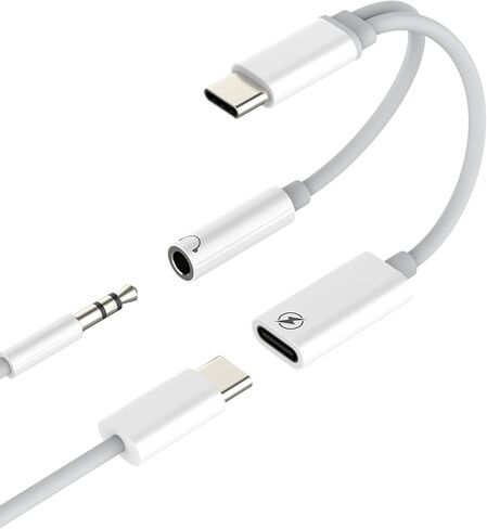 USB C إلى 3.5 ملم محول صوت الصوت (2IN1) لكابل Apple C Cable Cable Aux Flitter for iPhone 16 Headset DAC Audio Audio for iPad earbuds microphone متوافق مع Samsung Car Auxiliary in Saudi Arabia