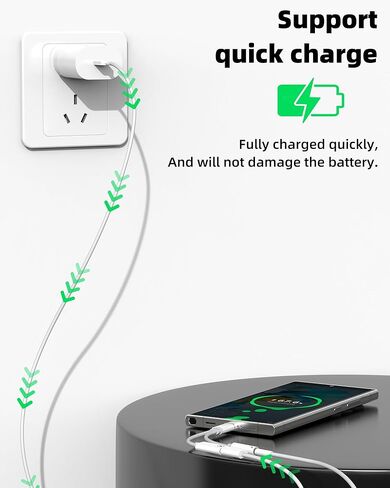 USB C إلى 3.5 ملم محول صوت الصوت (2IN1) لكابل Apple C Cable Cable Aux Flitter for iPhone 16 Headset DAC Audio Audio for iPad earbuds microphone متوافق مع Samsung Car Auxiliary in Saudi Arabia