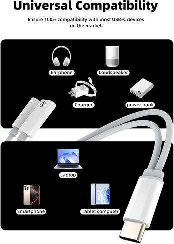 USB C إلى 3.5 ملم محول صوت الصوت (2IN1) لكابل Apple C Cable Cable Aux Flitter for iPhone 16 Headset DAC Audio Audio for iPad earbuds microphone متوافق مع Samsung Car Auxiliary in Saudi Arabia