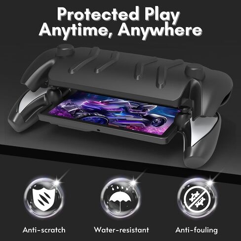 تغطية حالة الحماية الكاملة TNP لبوابة PlayStation- حالة واقي TPU المضادة للانزلاق لغطاء القشرة الأمامية PS5 القابلة للفصل مع Kickstand المدمج للمشغل البعيد PS (الأسود) in Saudi Arabia
