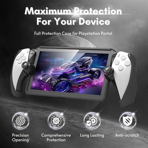 تغطية حالة الحماية الكاملة TNP لبوابة PlayStation- حالة واقي TPU المضادة للانزلاق لغطاء القشرة الأمامية PS5 القابلة للفصل مع Kickstand المدمج للمشغل البعيد PS (الأسود) in Saudi Arabia