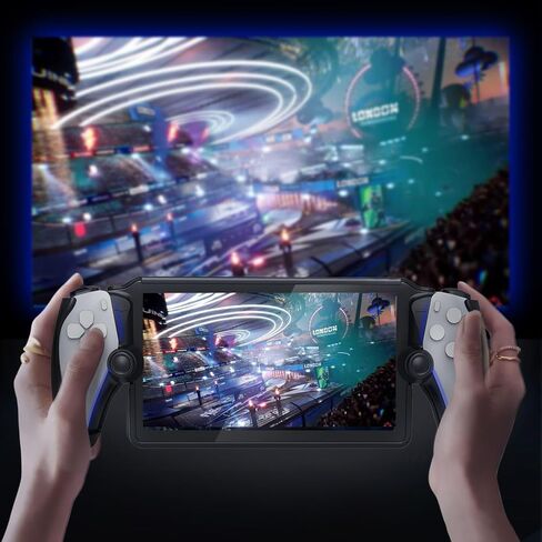تغطية حالة الحماية الكاملة TNP لبوابة PlayStation- حالة واقي TPU المضادة للانزلاق لغطاء القشرة الأمامية PS5 القابلة للفصل مع Kickstand المدمج للمشغل البعيد PS (الأسود) in Saudi Arabia