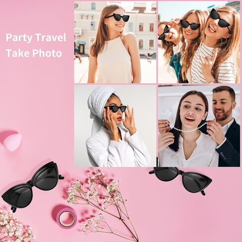 1920s Accessories for Women Black Pearl Choker Necklace Sunglasses Crowns Set Teal Blue Party Favors 6 Pcs Pearl Necklace 6 Pcs Vintage Cat Eye Sunglasses 6 Pcs Tiaras Crown for 1920s Themed Party in Kuwait