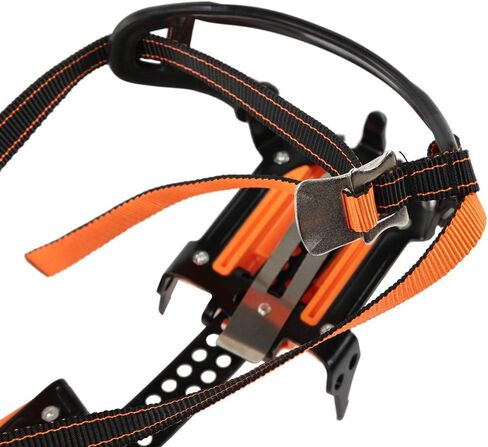 plplaaoo Outdoor Spring Claw Crampons Boots Non Slip Ice Shoes Cover Accessory with 12 Toothed Steel Claws for Snow Ice Climbing Hiking Mountaineering Black Orange Size 36 47 in Saudi Arabia