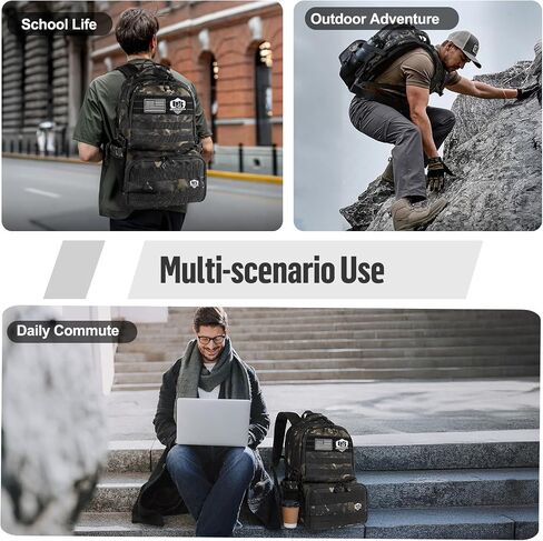 Jueachy Tactical Backpack with Lunch Box for Men: Laptop Compartment Bookbag with lunchbox for Work School for Women Mens in Kuwait