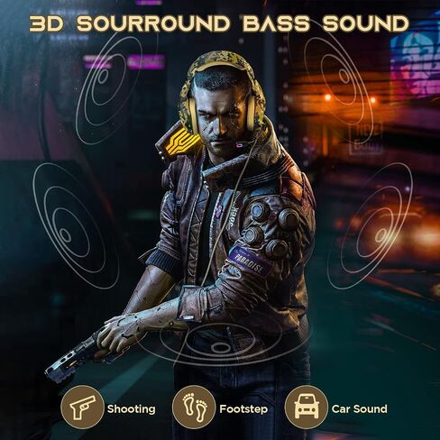 Tatybo Gaming Headset for PS4 PS5 Xbox One Switch PC with Noise Cancelling Mic, Stereo Surround Sound PS4 Gaming Headphones - Camo in Saudi Arabia