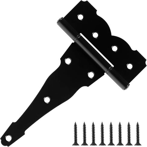 TDCHINGES Heavy Duty T-Strap Door Hinge Shed Storage Gate Barns Tee Hinges Matte Black Finish (6 Pack, 6Inch, 2.5mm) TH007 in Kuwait