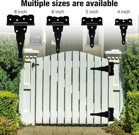 TDCHINGES Heavy Duty T-Strap Door Hinge Shed Storage Gate Barns Tee Hinges Matte Black Finish (6 Pack, 6Inch, 2.5mm) TH007 in Kuwait