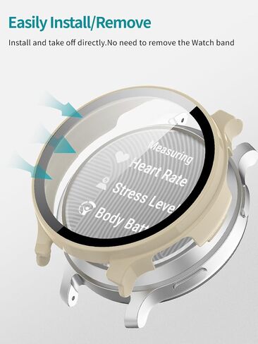 Case for Garmin Lily 2 Active, Case with Screen Protector,Built-in 9H Tempered Glass Film, Hard PC, NOUKAJU Protective Cover for Lily 2 Active (Milk-White) in Saudi Arabia