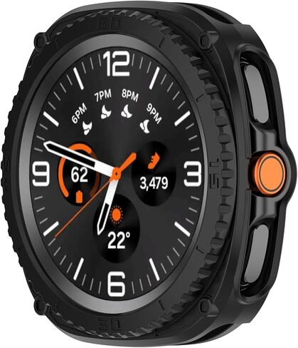 [1 حزمة] علبة المصد لـ Samsung Galaxy Watch 8 Classic ، TPU TPU TPU رفيعة ناعمة الصدمة واقي الصدمات + حلقة مدي لمجرة الساعة 8 ملحقات كلاسيكية (لا يوجد حامية شاشة) (أسود) in Kuwait