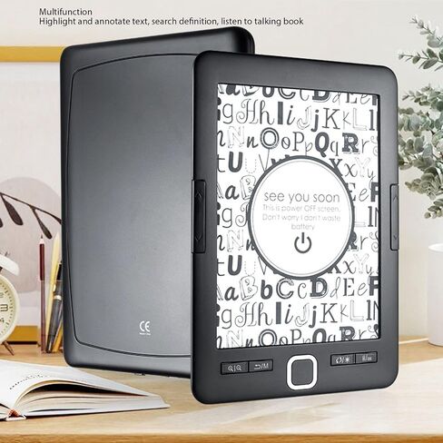 E Book Reader 6 ، تقنية شاشة اللمس الصديقة لـ Eye Reader HD ، تم إنشاؤها في ROM بسعة 8 جيجابايت ، وشرح نصية ، وتنسيقات ملفات متعددة مدعومة in Saudi Arabia
