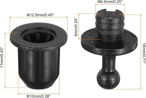 MECCANIXITY Speaker Grill Guides Plastic Black Ball Socket Type Frame Box Body Fixing Snap Fastener Buckle 6.5mm x 10mm for Speaker Parts Accessories 8 Pairs in Saudi Arabia