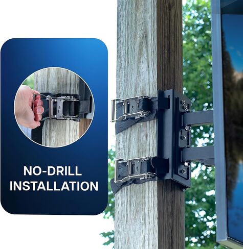 VIVO Outdoor No Drill Full Motion Gazebo TV Mount for 32 to 70 inch Screens, Articulating Bracket Holds up to 110 lbs, VESA up to 400x400, Black, MOUNT-GTM70 in Saudi Arabia