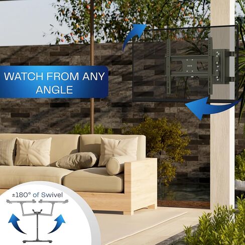 VIVO Outdoor No Drill Full Motion Gazebo TV Mount for 32 to 70 inch Screens, Articulating Bracket Holds up to 110 lbs, VESA up to 400x400, Black, MOUNT-GTM70 in Saudi Arabia