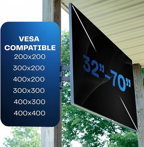 VIVO Outdoor No Drill Full Motion Gazebo TV Mount for 32 to 70 inch Screens, Articulating Bracket Holds up to 110 lbs, VESA up to 400x400, Black, MOUNT-GTM70 in Saudi Arabia
