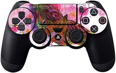 Mayyskins الجلد متوافق مع Sony PS4 Controller - Hippie Butterfly | غلاف الالتفاف الواقي ، الدائم ، والفريد من نوعه | من السهل تطبيق الأنماط وإزالتها وتغييرها | صنع في الولايات المتحدة in Saudi Arabia