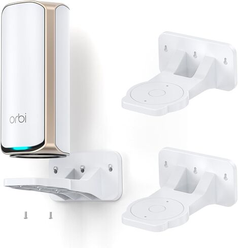 Wall Mount for Orbi WiFi 7 Router - Compatible with Orbi 970, 870, 770 Series & Nighthawk Wi-Fi 7 Mesh Systems, Orbi Secure Bracket Holder for Save Space & Boost Signal (RBEWMB-10000S) (White, 1-Pack) in Kuwait