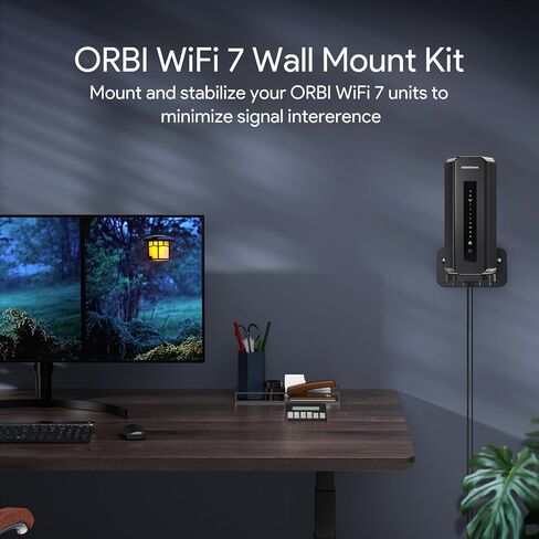 Wall Mount for Orbi WiFi 7 Router - Compatible with Orbi 970, 870, 770 Series & Nighthawk Wi-Fi 7 Mesh Systems, Orbi Secure Bracket Holder for Save Space & Boost Signal (RBEWMB-10000S) (White, 1-Pack) in Kuwait