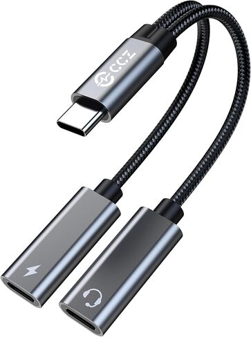 USB C Splitter for KZ ZS10 PRO IEM, Headphones USBC Splitter 1 in 2 Out, USB-C DAC to 3.5mm Headphone and Charger Adapter, CCZ CA01 Dongle Audio Cable with PD 15W Charging for iPhone Samsung Galaxy in Saudi Arabia