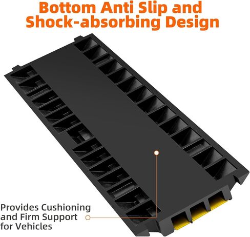 2 Pack 5 Channel Cable Protector Ramp Traffic Wire and Hose Ramp Cord Cover Heavy Duty Channels 18,000 lbs Load Capacity Cable Wire Ramp Speed Bump Driveway Cable Ramp Protective Cover in Saudi Arabia
