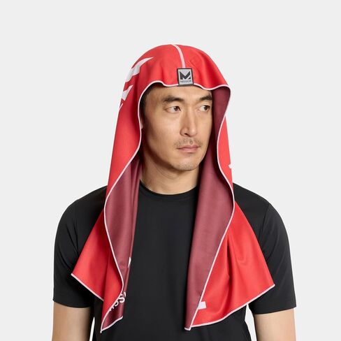 منشفة Hoodie Hoodie ذات العكس القابلة للانعكاس ، تبرد على الفور عندما تكون حماية من أشعة الشمس الرطبة ، UPF 50 ، رأسك على البقاء في مكانها ، رائع للرياضة ، اللياقة البدنية ، الصالة الرياضية (Red Burgundy) in Kuwait