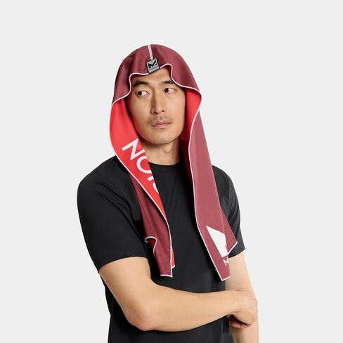 منشفة Hoodie Hoodie ذات العكس القابلة للانعكاس ، تبرد على الفور عندما تكون حماية من أشعة الشمس الرطبة ، UPF 50 ، رأسك على البقاء في مكانها ، رائع للرياضة ، اللياقة البدنية ، الصالة الرياضية (Red Burgundy) in Kuwait