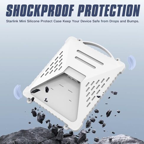 Acover Starlink Mini Protection Cover ، علبة السيليكون السائل لإكسسوارات STARLINK MINI SATELLITE DISH مقاومة للماء وغطاء مضاد للخلع مع مقبض وخطاف مثالي للسفر في الهواء الطلق RV/Camping (Gery) in Saudi Arabia