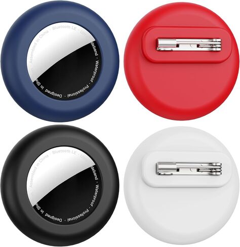 لعلامات الهواء-4 حزمة Apple Kids Hidden Case ، لعلامة Apple Air ، حامل تركض من السيليكون مع تتبع دبابيس الأمان ، مضاد للضيق ، للأطفال المسنين ، الأمتعة ، الملابس (أسود أبيض اللون الأرجواني) in Kuwait