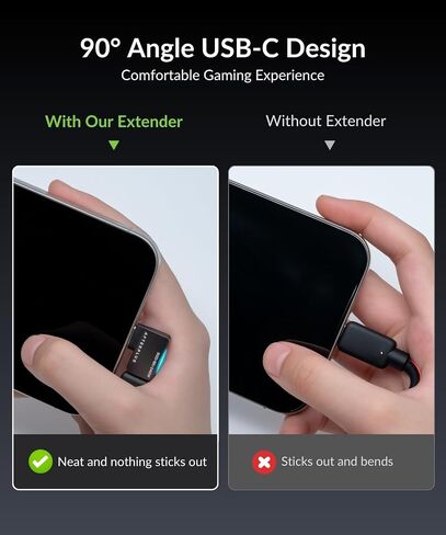 USB C Extension Adapter ، USB-C Male to Female ، Thunderbolt 3/4/5 Extender ، 80GBPS ، 8K@60Hz Video ، 240W PD (2-pack) ، Black in Kuwait