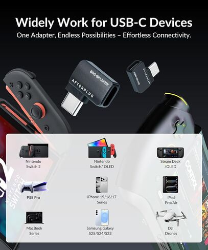 USB C Extension Adapter ، USB-C Male to Female ، Thunderbolt 3/4/5 Extender ، 80GBPS ، 8K@60Hz Video ، 240W PD (2-pack) ، Black in Kuwait