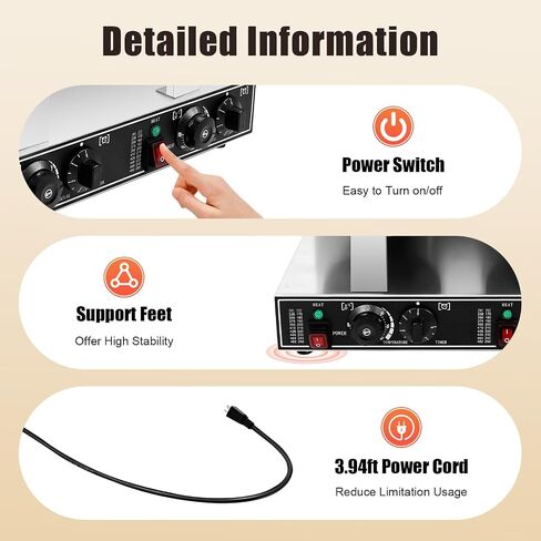آلة صانع وافل الفقاعات التجارية ، 2400W صانع وافل بيض كهربائي هونغ كونغ وافلر طلاء غير عصا ، 180 درجة الدوران ، التحكم في درجة الحرارة المزدوجة وتوقيت ، جاهزة في أقل من 5 دقائق in Kuwait