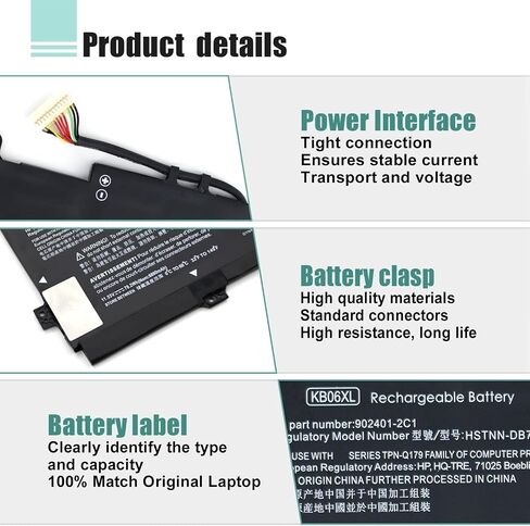 KB06XL 902499-855 Battery Replacement for HP Spectre X360 15 15-BL1XX 15-BL0XX 15-Bl012DX 15-BL002XX 15T-BL000 15T-BL100 15-bl012dx Series for hp Spectre x360 Battery in Saudi Arabia