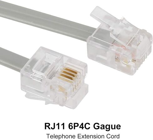 UVITAL 33 قدم سلك خط كابل سلك خط الأرض مع سلك كابل السلك مع المقابس القياسية RJ-11 6P4C (10M ، 1PACK) (أسود) in Kuwait