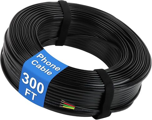 UVITAL 33 قدم سلك خط كابل سلك خط الأرض مع سلك كابل السلك مع المقابس القياسية RJ-11 6P4C (10M ، 1PACK) (أسود) in Kuwait