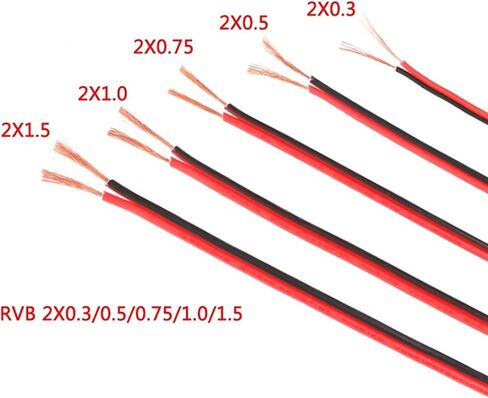سلك المناظر الطبيعية في الهواء الطلق متعددة الموصلات ، 1 متر 2pin 2pin أسود أحمر امتداد كابل المطاط المعزول من الحبل الكهربائي لسلاح مكبر صوت كابل الصوت (2x0.3 1 متر) in Saudi Arabia
