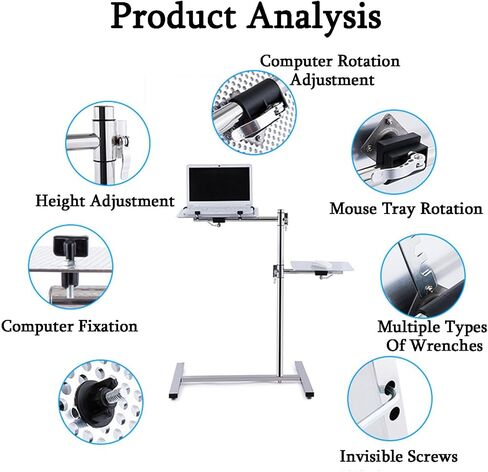 Laptop Floor Stand,Adjustable Lifting Support Frame,Aluminum Alloy Projector Table,for Home Outdoor Office, Easy to Use in Saudi Arabia