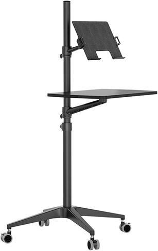 Laptop Floor Stand,Lifting and Rotating Computer Table,Movable Aluminum Alloy Projector Shelf,for Home Outdoor Office(Black) in Saudi Arabia