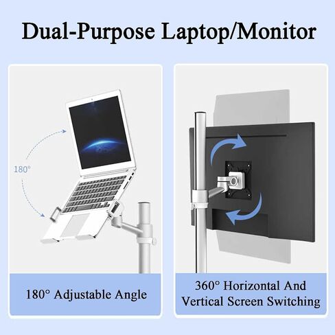 Laptop Floor Stand,Lifting and Rotating Computer Table,Movable Aluminum Alloy Projector Shelf,for Home Outdoor Office(Black) in Saudi Arabia