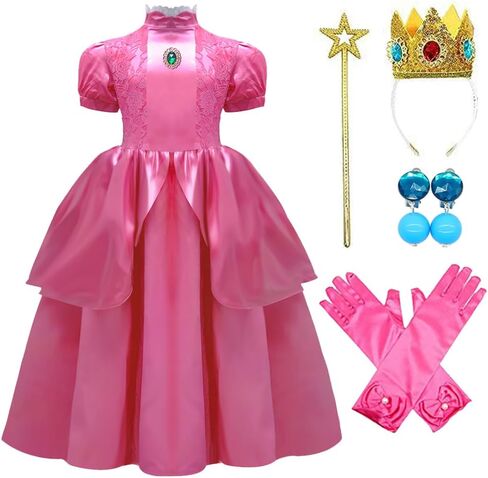 فستان SHOHOKU للفتيات الأميرة الخوخ، فستان الأميرة الخوخ التنكري لحفلات الهالوين in Kuwait